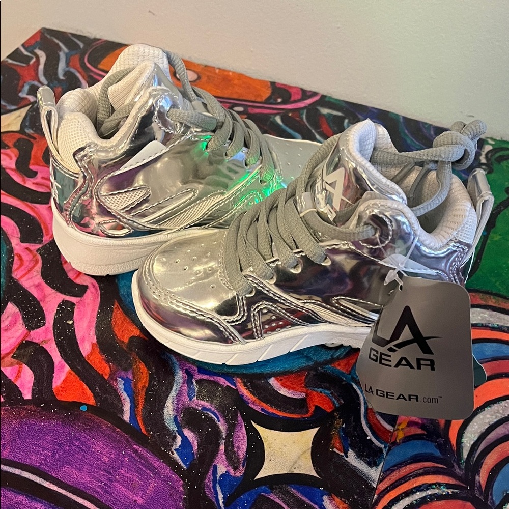 L.A. Gear Kids Silver Sneakers